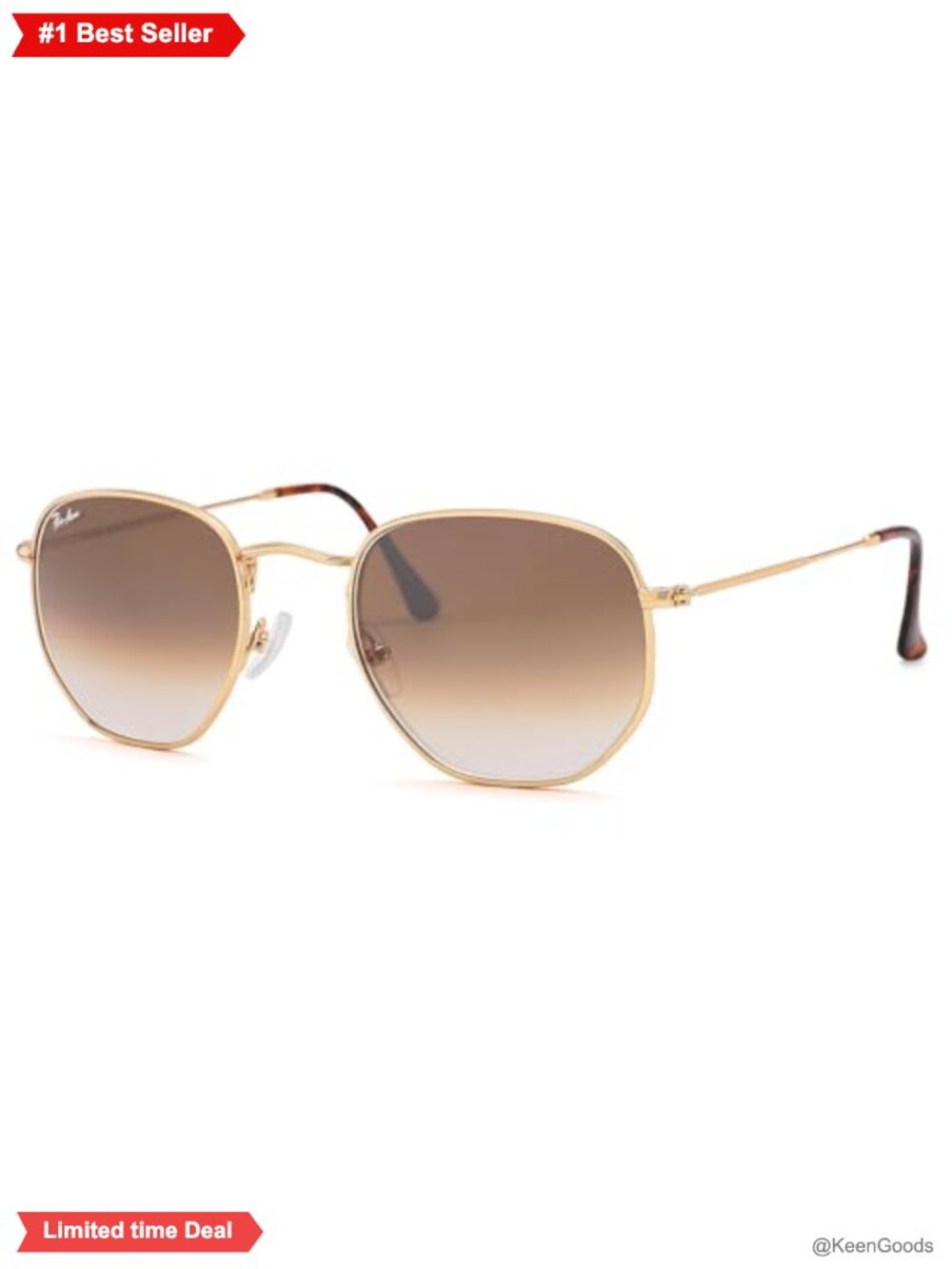 Hexagonal Metal Frame Sunglasses With Real Glass Lenses UV400